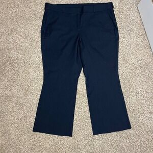 Lane Bryant Navy Blue Wide Leg Dress Pants Plus Size 24 Short Stretch Workwear